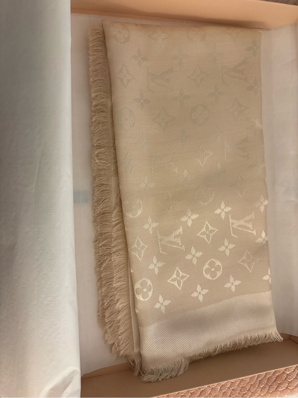 Louis Vuitton Monogram Classic Shawl Beige